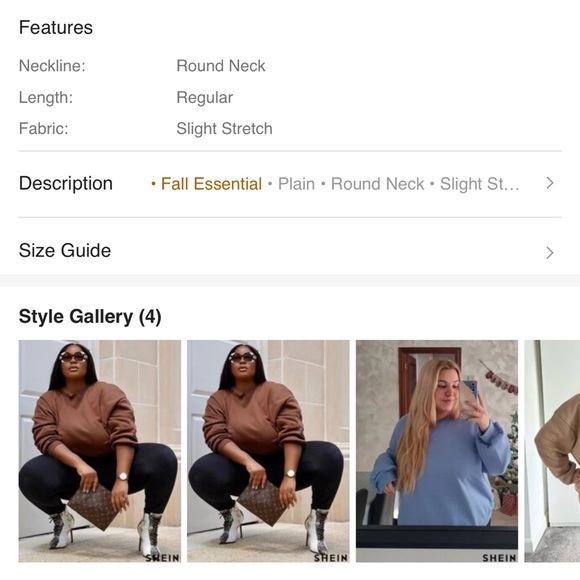 SHEIN Plus Solid Drop Shoulder Sweatshirt - Picture 4 of 10